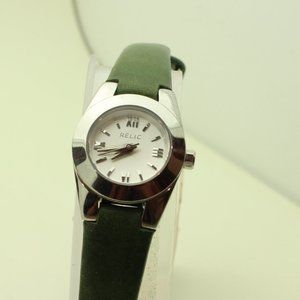 Relic Payton Green Genuine Leather Band Women's Watch ZR34226